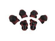 Unique Bargains Sports Skiing Skating Palm Elbow Knee Support Guard Pad Protector Set Red 6 in 1