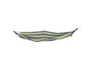 Striped Pattern Outdoor Camping Hanging Single Hammock Canvas Bed Green w Strap