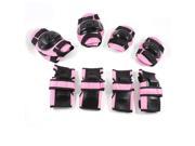 Children Skiing Protective Knee Palm Elbow Support Guard Black Pink Set 12 in 1
