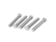 Unique Bargains 3 8 16 x 2 1 2 304 Stainless Steel Hex Head Full Thread Bolts Screws 5 Pcs