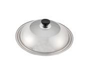 Unique Bargains Home Plastic Handle Stainless Steel kitchenware Pot Lid Cover Silver Tone Clear