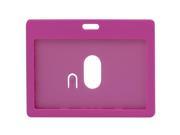 Fuchsia Plastic Horizontal Exhibition ID Name Card Badge Holder 90mm x 54mm