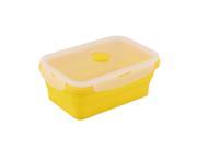 Silicone Rectangle Foldable Folding Lunch Box Food Storage Container Yellow