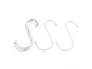 Unique Bargains Kitchen Stainless Steel S Shaped Hanging Clasp Hooks 4 Inch Length 5 Pcs