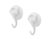 Home Suction Cup Hook Tower Clothes Kitchenware Hangers Holder White 2pcs