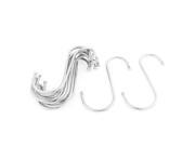 Unique Bargains Household Stainless Steel S Shaped Hanging Clasp Hooks 4 Inch Length 10 Pcs