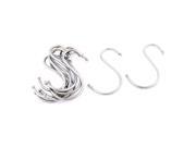 Unique Bargains 10pcs Utility Stainless Steel S Hooks for Hanging Kitchenware Clothing