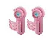 Bathroom Kitchen Plastic Six Claws Design Suction Cup Wall Hanger Hook Pink 2pcs