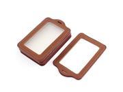 Clear Brown Vertical Bank Name ID Badge Card Holder Container 8pcs