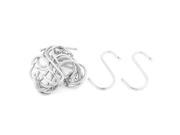 Unique Bargains Home Stainless Steel S Shaped Hanger Clasp Hooks 2.5 Inch Length 15 Pcs