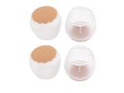 Round Chair Table Furniture Floor Protector Foot Cover Leg Tip Cap Clear 4pcs
