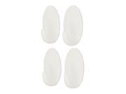Kitchen Door Wall Towel Oval Shaped Sticky Self Adhesive Hook Hanger White 4Pcs