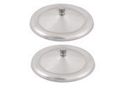 Home Round Shape Stainless Steel Drink Cup Lid Cover Mug Cap Silver Tone 2pcs