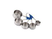 Kitchen Baking Stainless Steel Coffee Tea Soup Measuring Cups Set 5 in 1 Blue