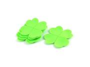 Family Desk Table Silicone Four Leaf Clover Shape Coaster Cup Mats Green 5 PCS