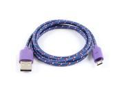 Unique Bargains Purple USB A to Micro B 5Pin M M Data Transfer Charging Cable 3.28Ft for HTC