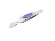 Stainless Steel Angle Head Gum Paste Sugar Cake Tweezer Tool Purple Silver Tone