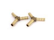 2 Pcs Brass Y-Shape 3 Ways Hose Barb Fitting Adapter Coupler Connector 6mm Dia 2 Pcs Brass Y-Shape 3 Ways Hose Barb Fitting Adapter Coupler Connector 6mm Dia