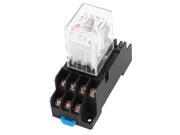 HH54P-L AC 24V Coil 14 Screw Terminals 4PDT 35mm DIN Rail Power Relay w Socket HH54P-L AC 24V Coil 14 Screw Terminals 4PDT 35mm DIN Rail Power Relay w Socket