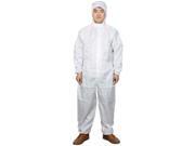 Unisex White Long Raglan Sleeve Hooded Anti Static Overall Jumpsuit L Unisex White Long Raglan Sleeve Hooded Anti Static Overall Jumpsuit L