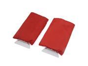 Unique Bargains 2 Pcs Red Handle Snow Shovel Ice Scraper w Fleece Lining Glove for Auto Car Unique Bargains 2 Pcs Red Handle Snow Shovel Ice Scraper w Fleece Lining Glove for Auto Car