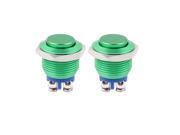 2Pcs 16mm SPST Momentary Galvanized High Head Push Button Switch Green 2Pcs 16mm SPST Momentary Galvanized High Head Push Button Switch Green
