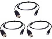 3 Pack of 6 6 ft USB to Micro USB Cable Data Charging Cable for Cell Phones