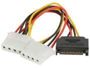 BattleBorn 2 Pack 15 pin SATA Male to Dual 2 4 pin LP4 Molex Adapter Y Splitter Power Cable 2pcs