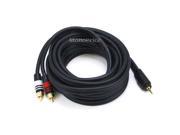 Monoprice 105600 15 Feet Premium Stereo Male to 2RCA Male 22AWG Cable Black