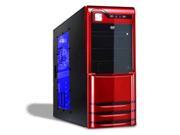 Logisys CS308RD Ruby Red 10 Bay Atx Mid Tower Window Case 480W PSU Black Red