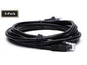 BattleBorn 5 Pack 7 Foot CAT6 Ethernet Network Patch Cable Premium Black BB C6MB 7BLK Lifetime Warranty