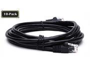 BattleBorn 10 Pack 7 Foot CAT6a Ethernet Network Patch Cable Premium Black BB C6AMB 7BLK Lifetime Warranty