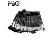MSQ 32Pcs Professional Nylon Hair Makeup Brush Set Cosmetics With Top PU Leather Case For Beauty