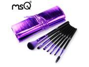 MSQ Brand High Quality Professional 7 PCS Makeup Brushes Set Synthetic Hair with Purple Leather Bag For Fashion