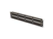 Navepoint 48 Port Cat5E UTP Shielded Patch Panel For 19 Inch Wallmount Or Rackmount Ethernet Network 2U Black