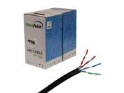 NavePoint CAT6 Cable CMR Riser UTP 23AWG 550MHz Network Ethernet 1000FT Black Bulk