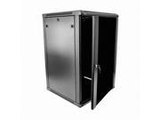 Navepoint 18U Deluxe IT Wallmount Cabinet Enclosure 19 Inch Server Network Rack With Locking Glass Door 24 Inches Deep Black
