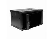 Navepoint 6U Deluxe IT Wallmount Cabinet Enclosure 19 Inch Server Network Rack With Locking Glass Door 16 Inches Deep Black