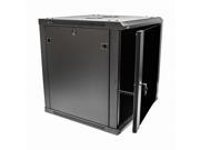 Navepoint 12U Deluxe IT Wallmount Cabinet Enclosure 19 Inch Server Network Rack With Locking Glass Door 24 Inches Deep Black