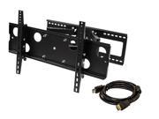 NavePoint Dual Arm Full Motion Articulating TV Wall Mount Bracket 37 65 Inches with HDMI Black