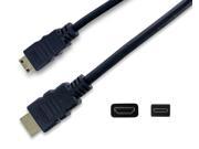 NavePoint Mini HDMI Type C to HDMI A Adapter Cable 15 Ft Black