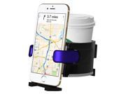 Universal Car Cup Holder Combo Car Phone Holder Air Conditioner Vent Mount with 3 Adjustable Size Vent Clips Black Blue