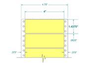 4 x 1.4375 One Across Yellow Pinfeed Address Labels 5000 Labels Per Carton