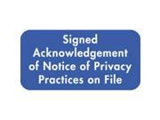 Chart Labels Acknowledgment of Notice of Privacy Practices 2 x 1 Blue and White Roll of 500