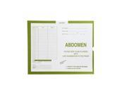 Abdomen Yellow Green 381 Category Insert Jackets System I Open End 14 1 4 x 17 1 2 Carton of 250