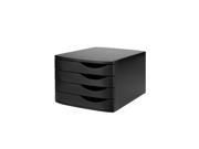 Black Re Solution Desktop Set 4 Closed Drawers 100% Recycled Plastic Box of 1