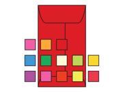 5 1 2F Open End Coin Envelopes 3 1 8 x 5 1 2 24 Recycled Brightly Colored Red Acid Free Box of 500