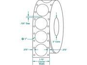 1 x 1 White Pinfeed Wafer Tab Seals 3125 Labels per Roll 16 Rolls per Carton