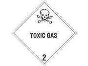 4 x 4 Toxic Gas D.O.T. Class 2 Hazard Labels 500 per Roll