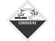 4 x 4 Corrosive D.O.T. Subsidiary Risk Labels 500 per Roll